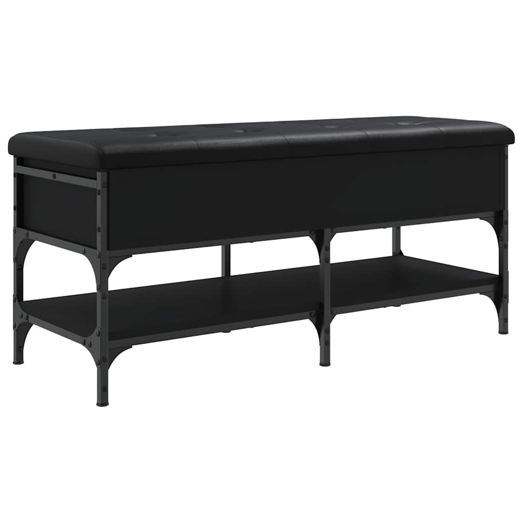Shoe Bench Black 102x42x45 cm Engineered Wood