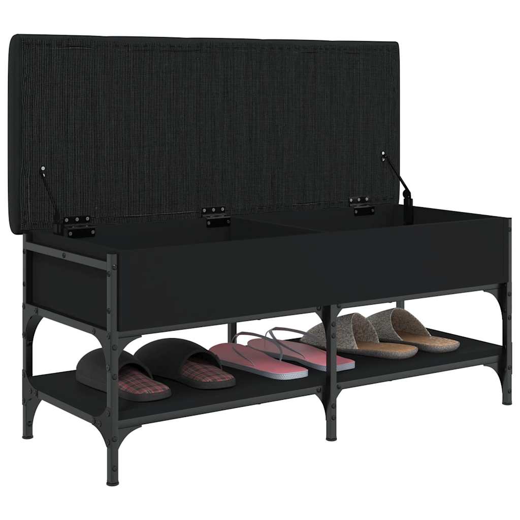 Shoe Bench Black 102x42x45 cm Engineered Wood
