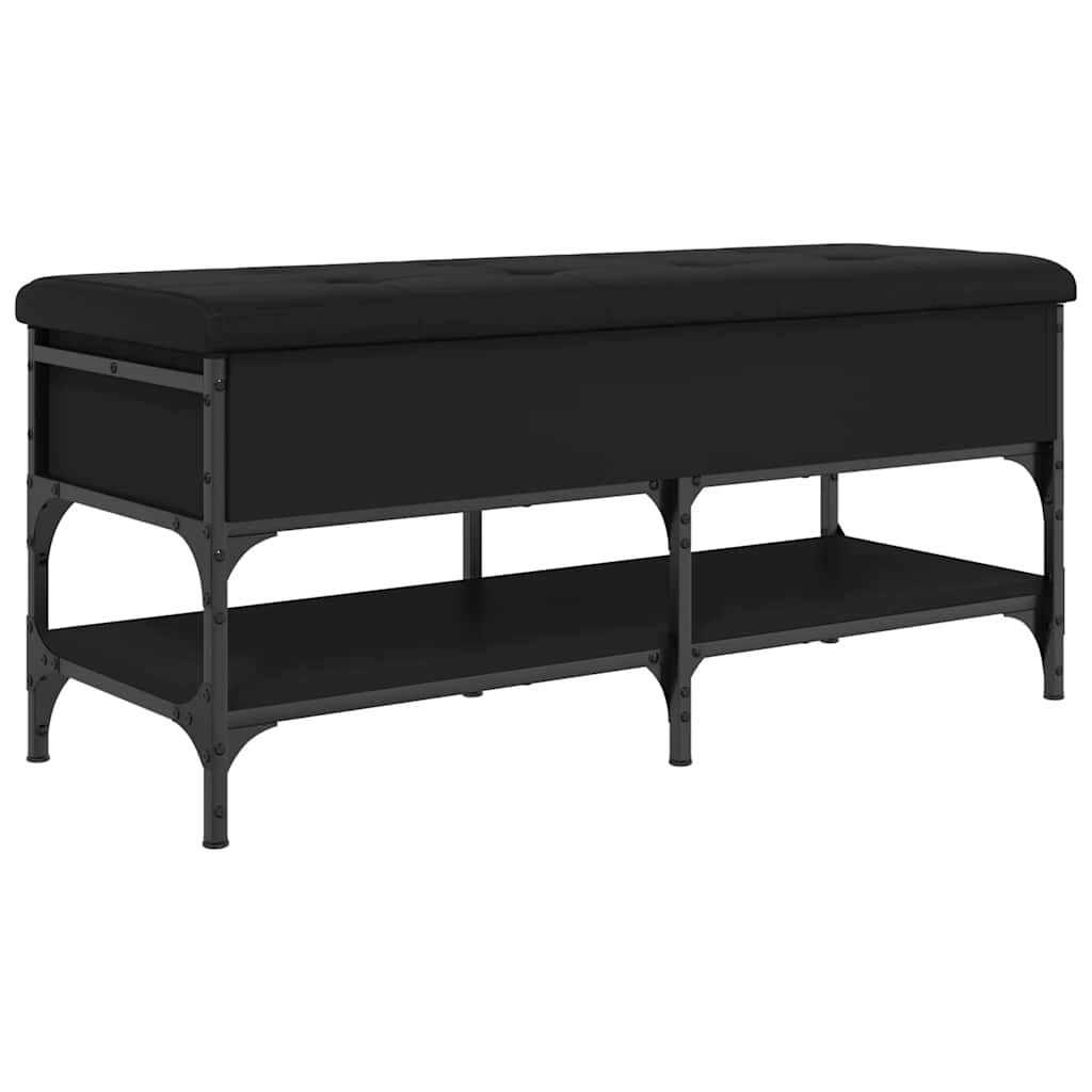 Shoe Bench Black 102x42x45 cm Engineered Wood