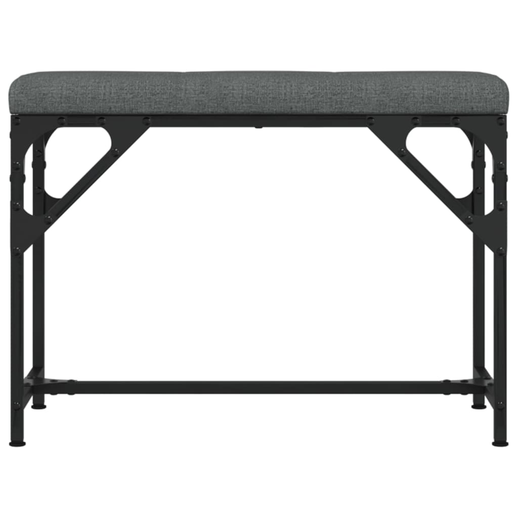 vidaXL Dining Bench Dark Grey 62x32x45 cm Steel and Fabric