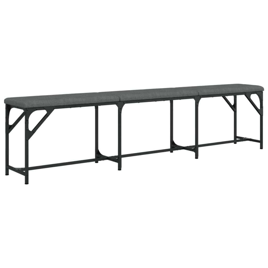 vidaXL Dining Bench Dark Grey 186x32x45 cm Steel and Fabric