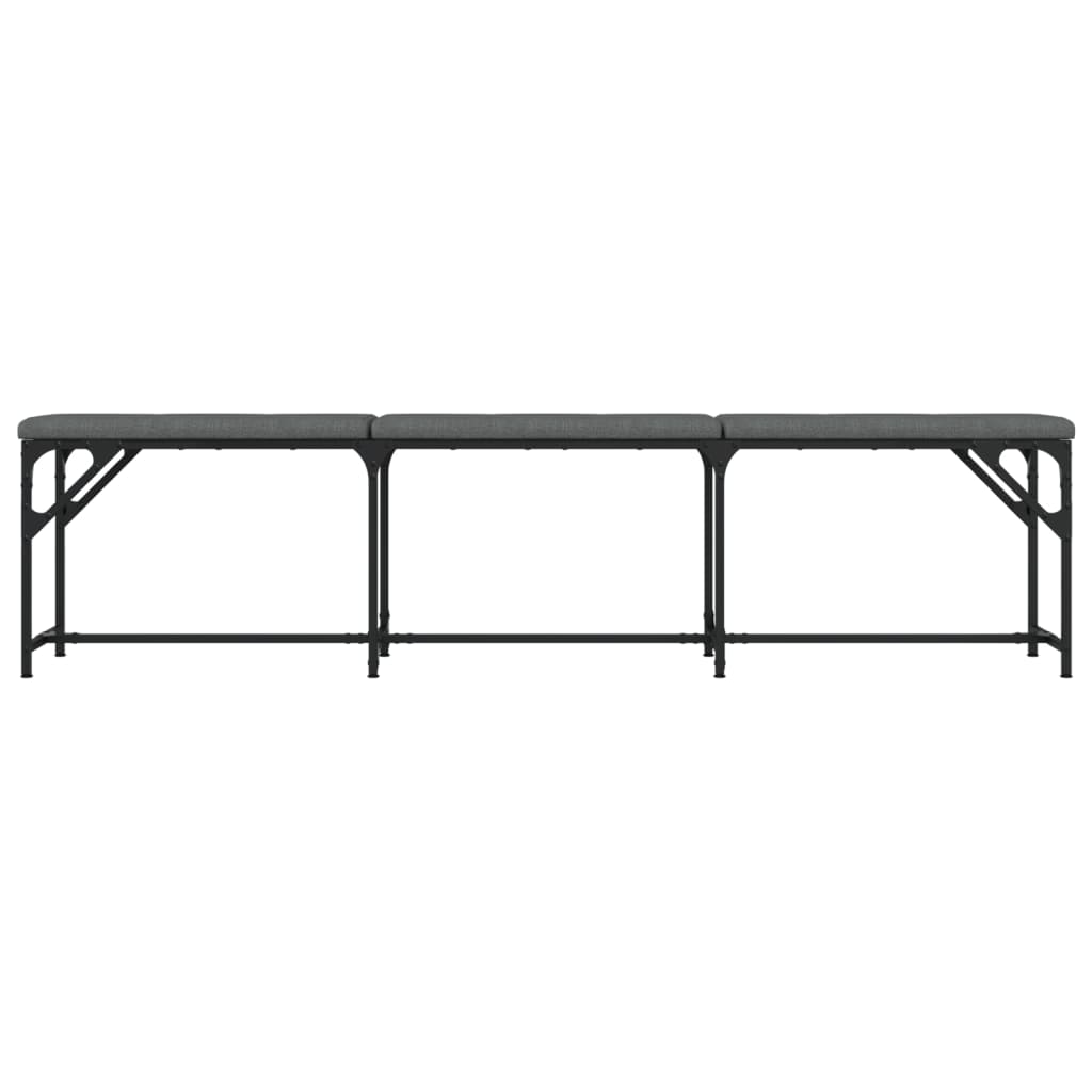 vidaXL Dining Bench Dark Grey 186x32x45 cm Steel and Fabric