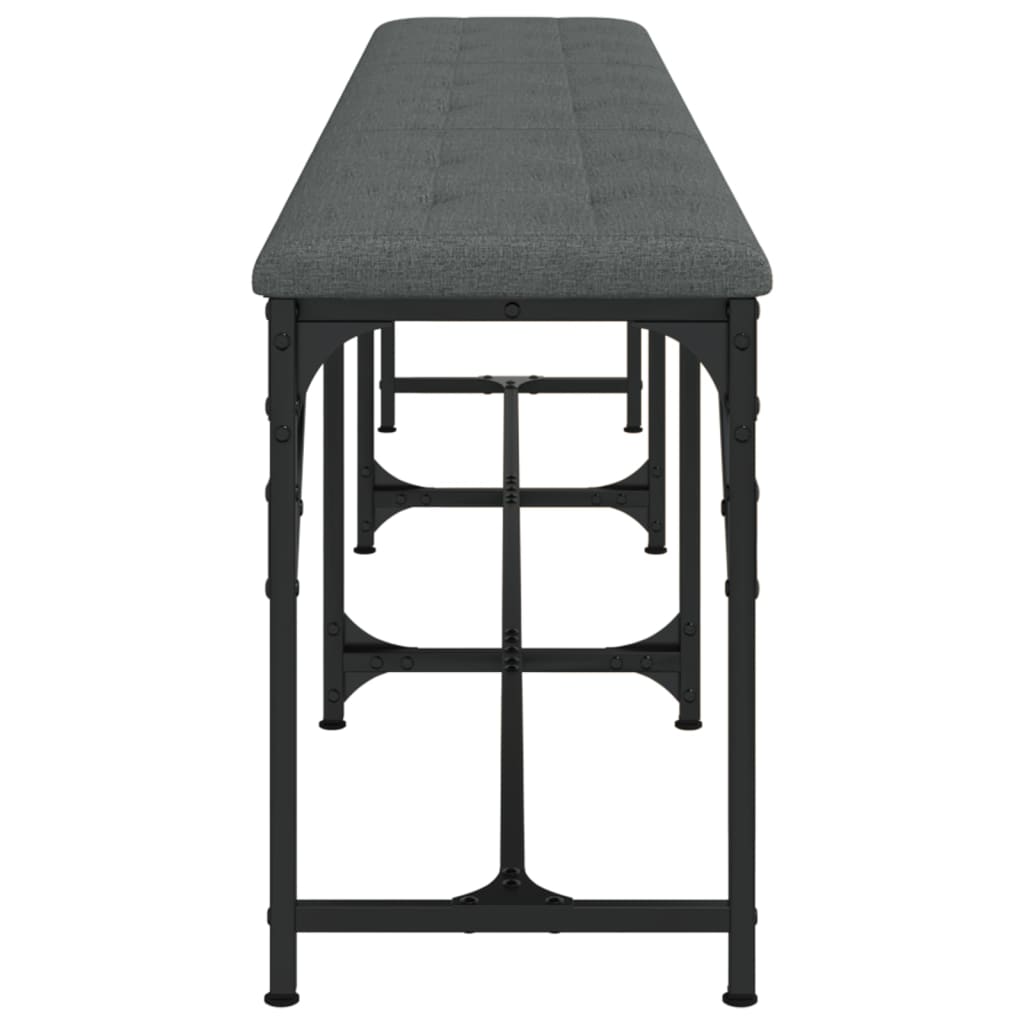 vidaXL Dining Bench Dark Grey 186x32x45 cm Steel and Fabric