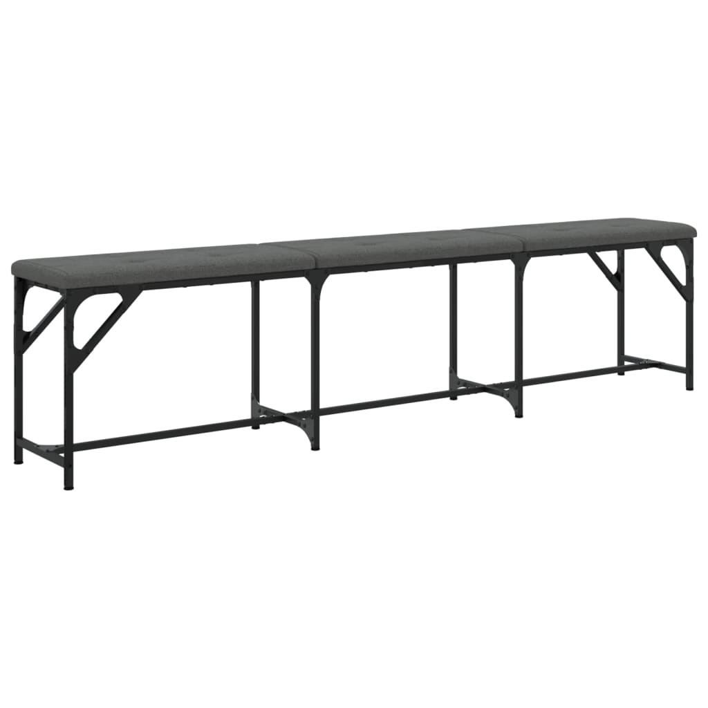 vidaXL Dining Bench Dark Grey 186x32x45 cm Steel and Fabric