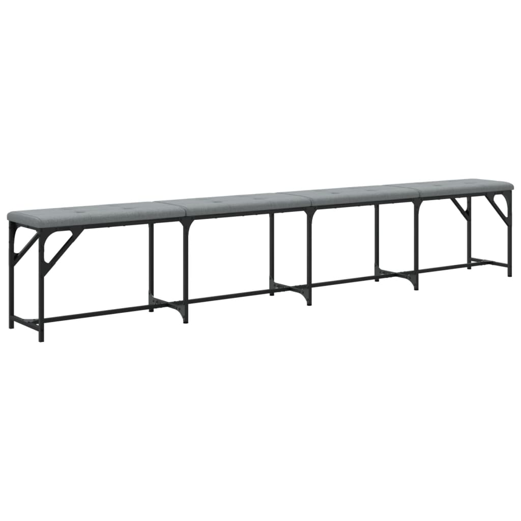 Dining Bench Light Grey 248x32x45 cm Steel and Fabric