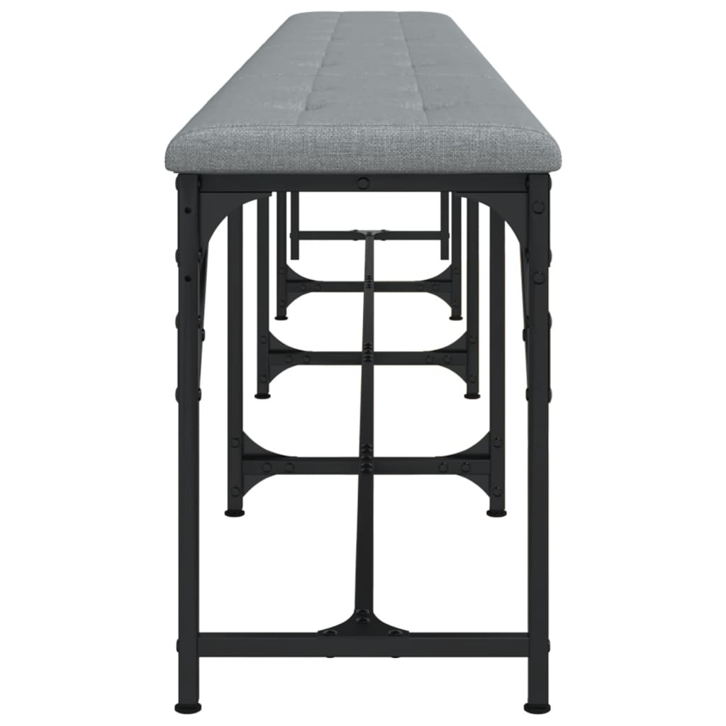 Dining Bench Light Grey 248x32x45 cm Steel and Fabric