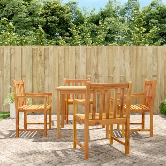 Garden Chairs 4 pcs Natural Solid Acacia Wood Stackable