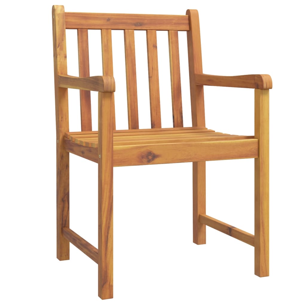 Garden Chair | Set of 6 | Natural wood color | Solid acacia wood | Medium
