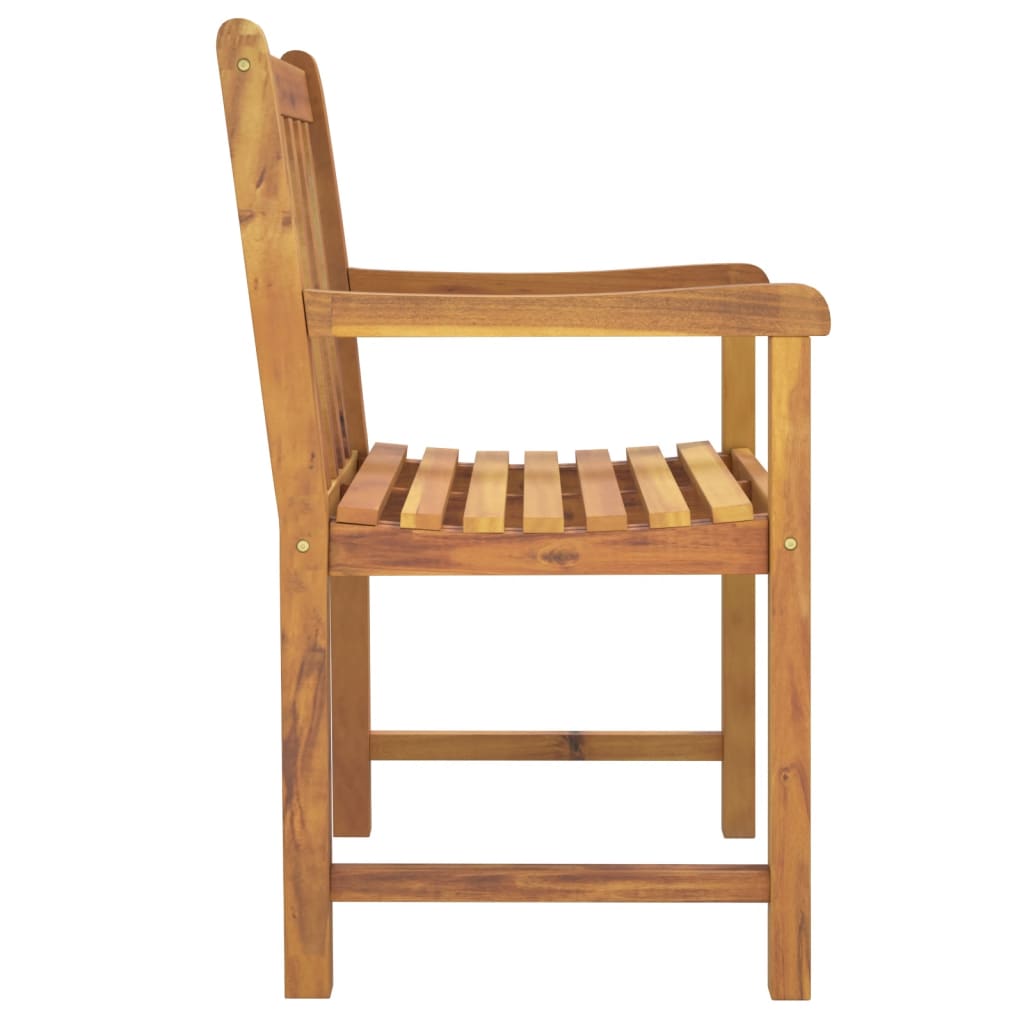 Garden Chair | Set of 6 | Natural wood color | Solid acacia wood | Medium