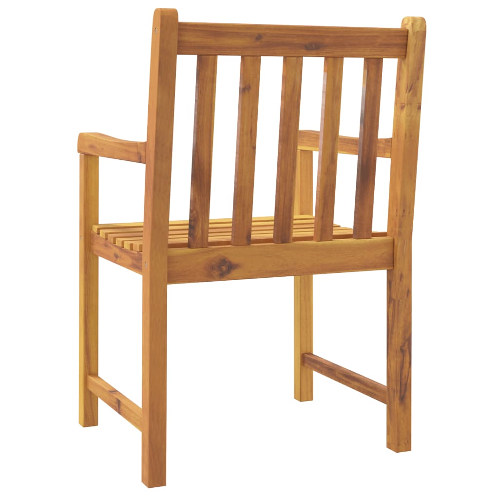 Garden Chair | Set of 6 | Natural wood color | Solid acacia wood | Medium