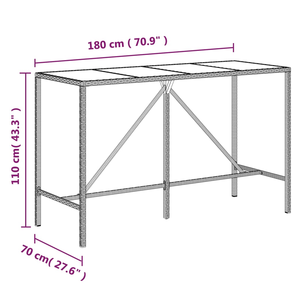 Garden Bar Set | Brown, Black, Cream White