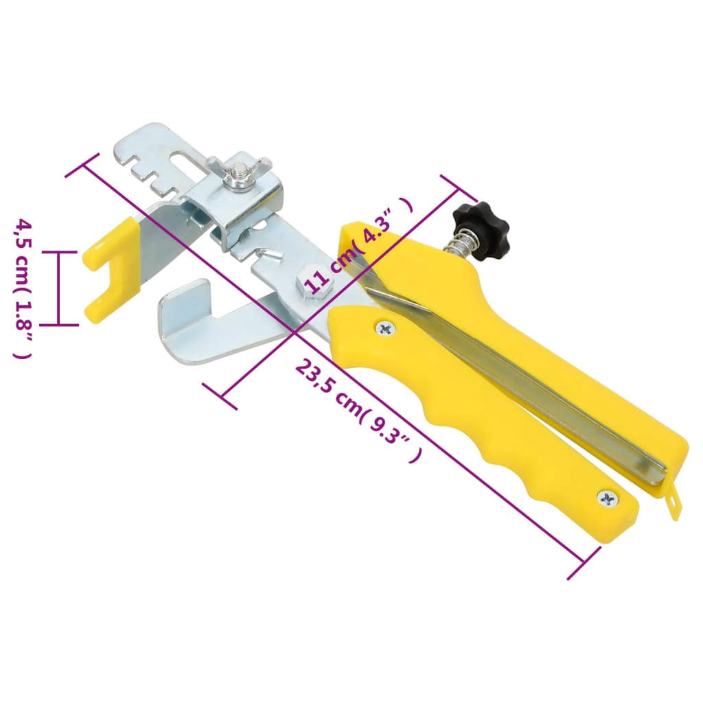 vidaXL Tile Levelling System 250 Wedges 500 Clips 1.5 mm