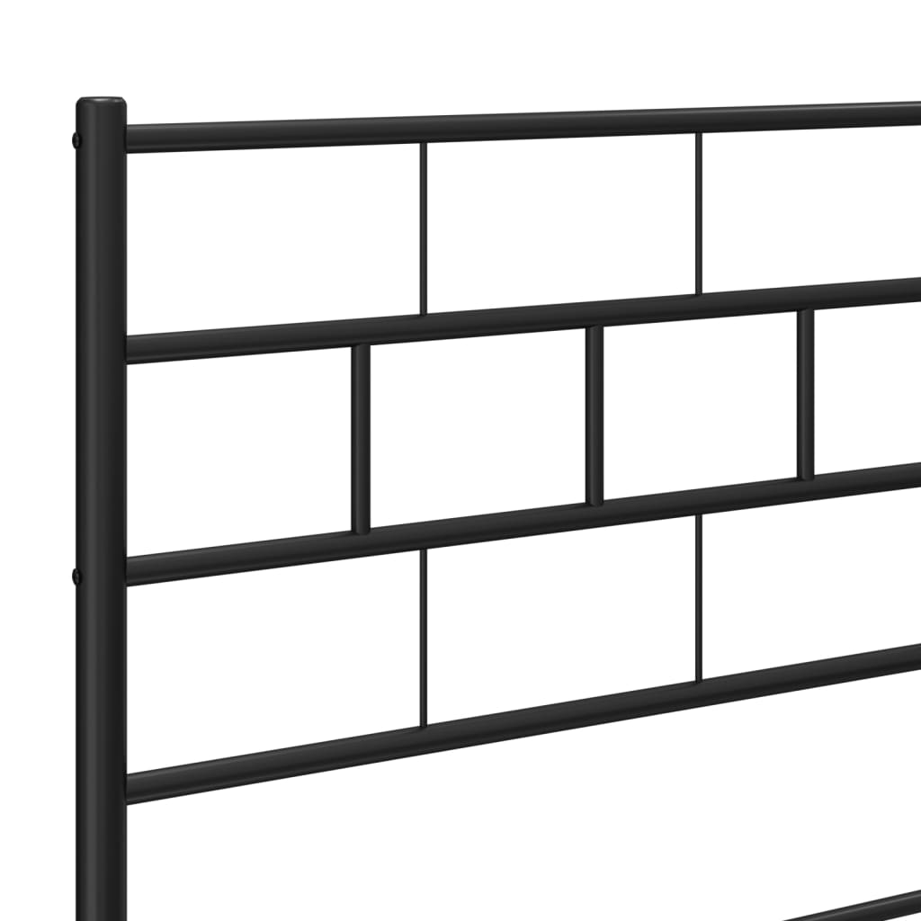 vidaXL Metal Bed Frame without Mattress with Headboard Black 120x190cm