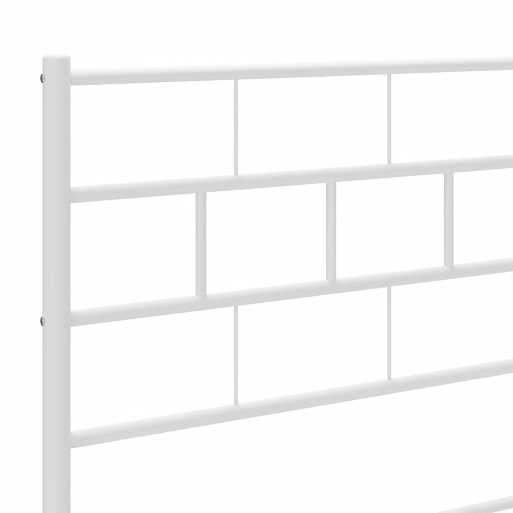 vidaXL Metal Bed Frame without Mattress with Footboard White 193x203cm