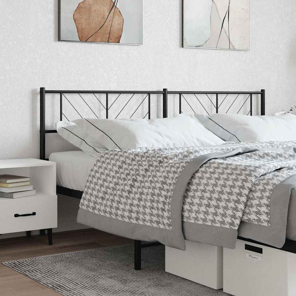 Metal Replace Headboard Black 200 cm