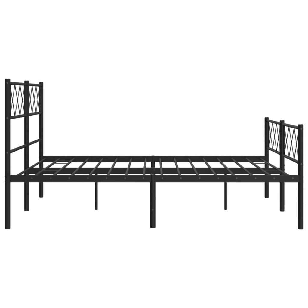 vidaXL Metal Bed Frame without Mattress with Footboard Black 160x200cm