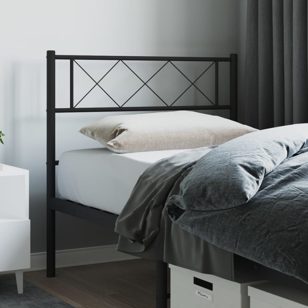 vidaXL Metal Headboard Black 80 cm