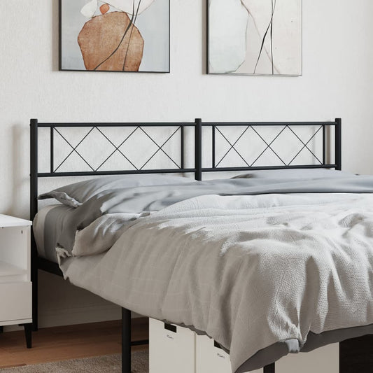 vidaXL Metal Headboard Black 140 cm