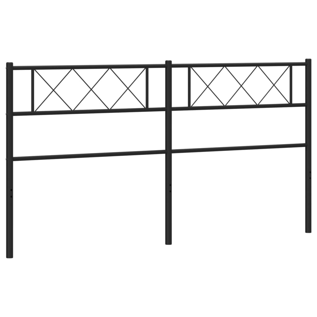 vidaXL Metal Headboard Black 160 cm