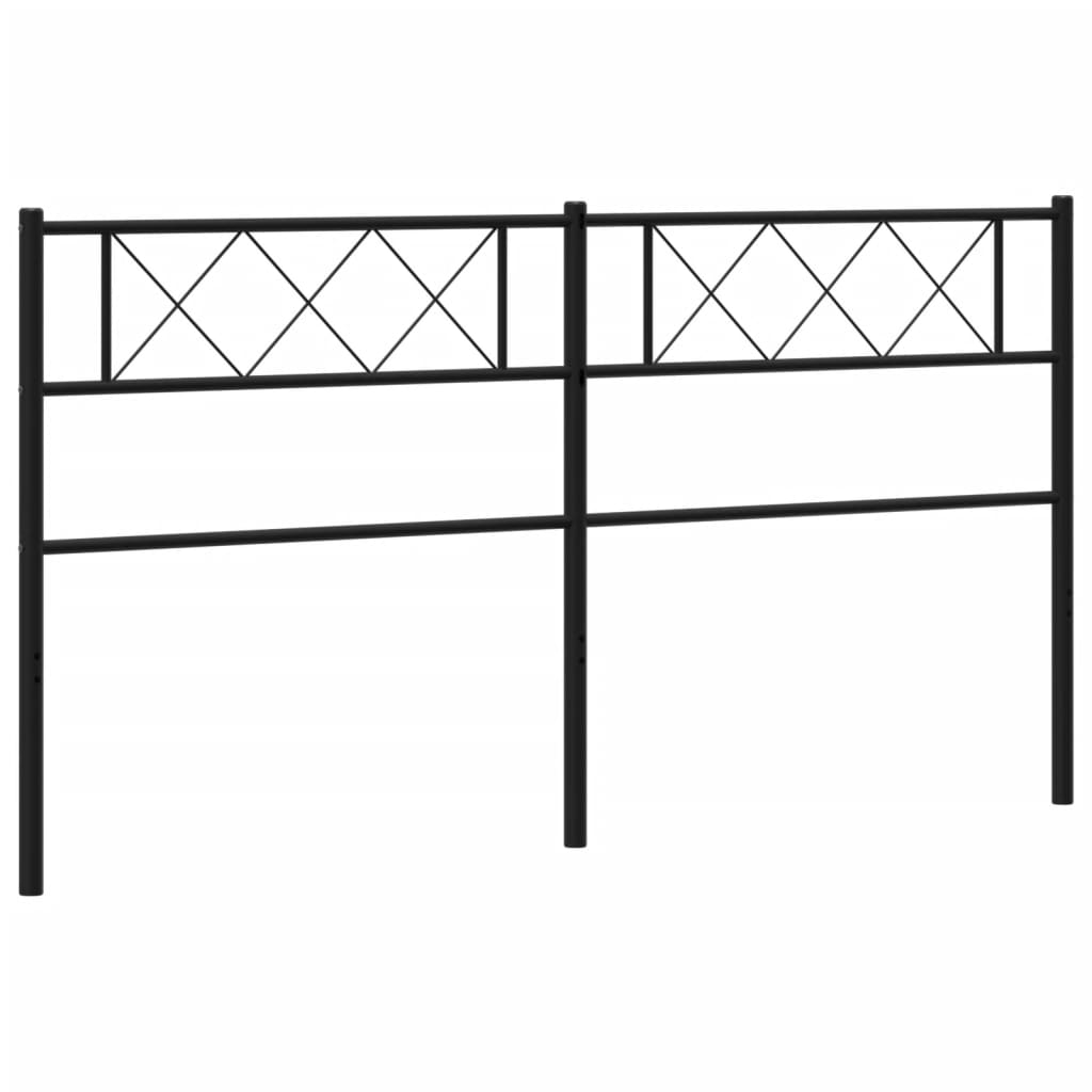 vidaXL Metal Headboard Black 160 cm