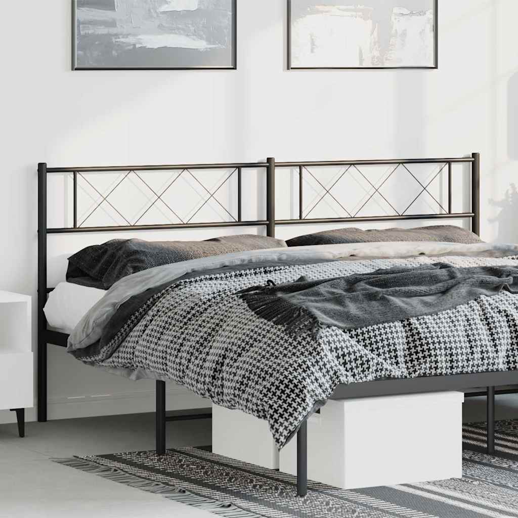 Metal Replace Headboard Black 193 cm
