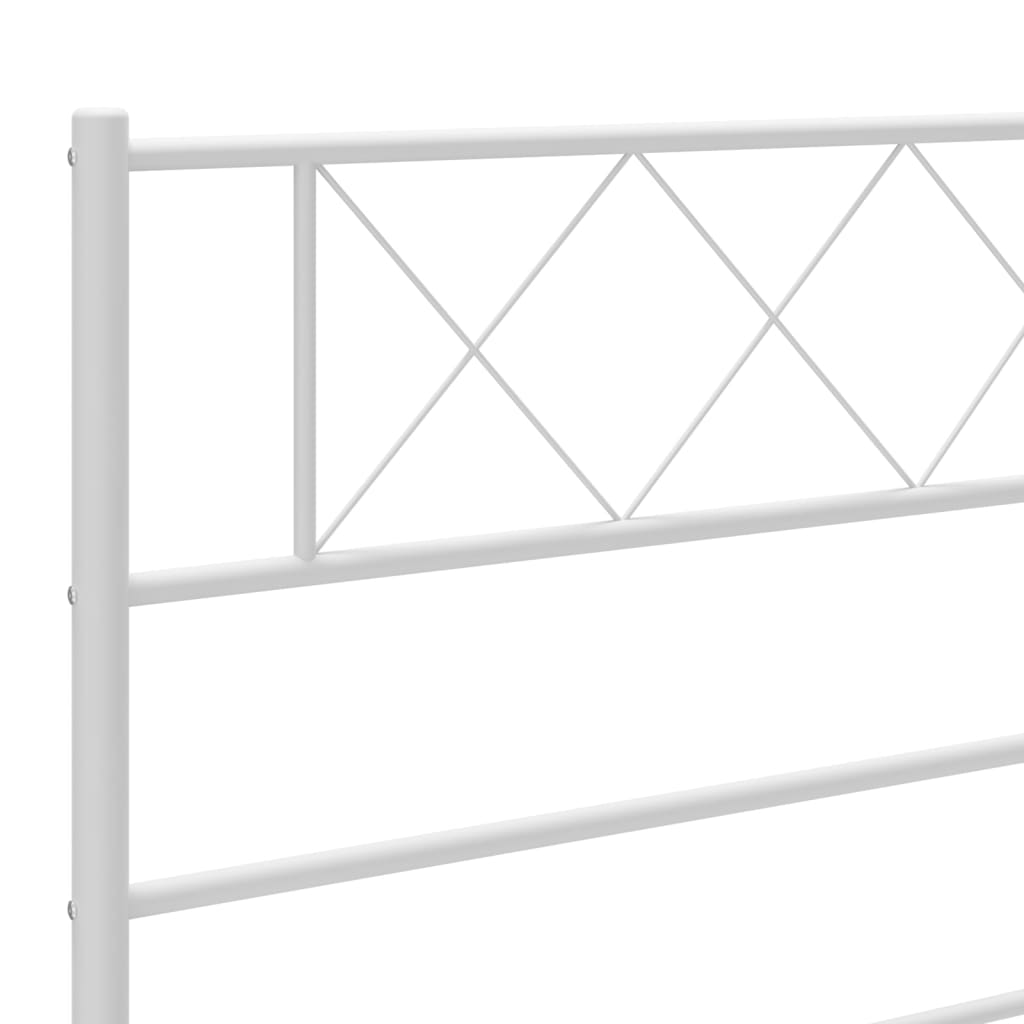 vidaXL Metal Bed Frame without Mattress with Headboard White 75x190cm