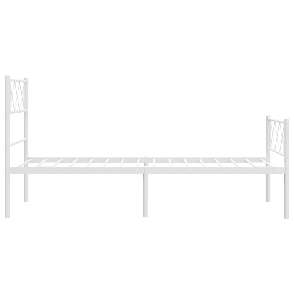 vidaXL Metal Bed Frame without Mattress with Footboard White 80x200cm