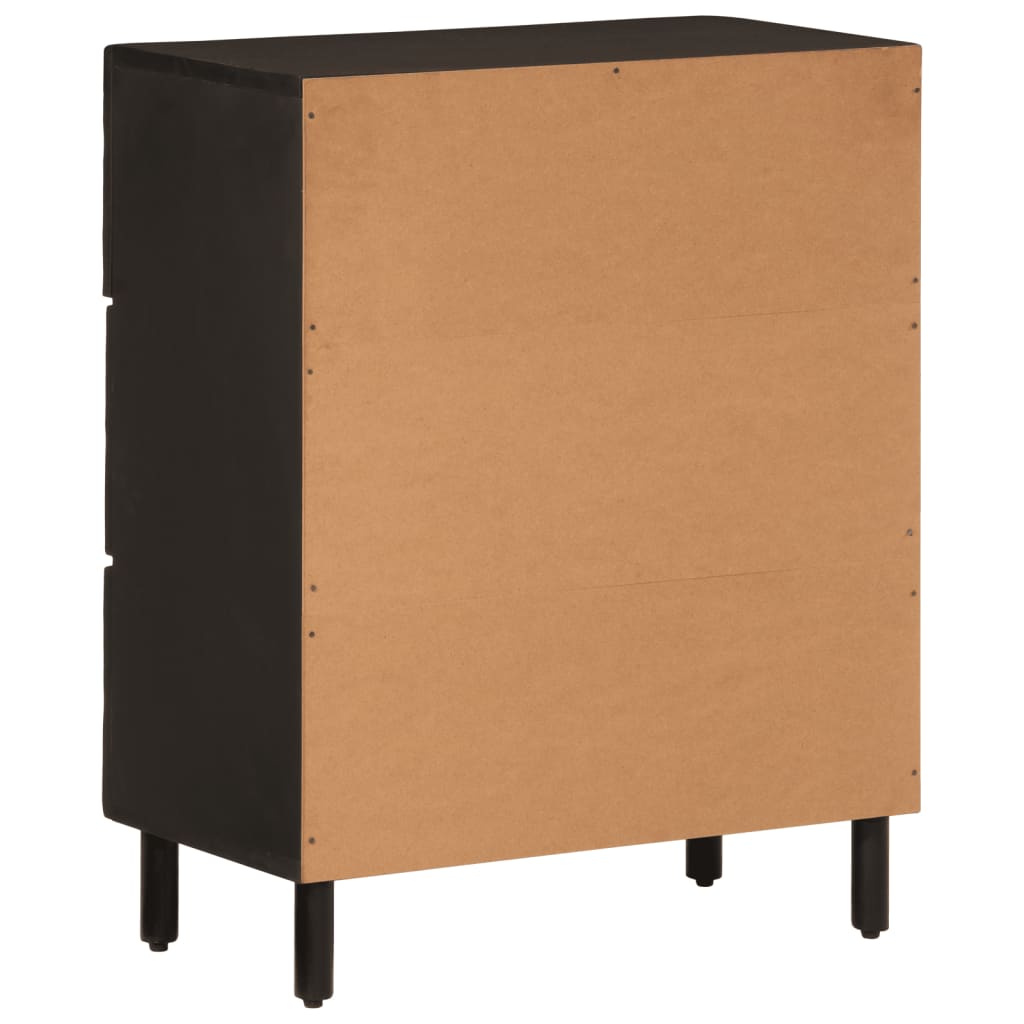 vidaXL Side Cabinets 2 pcs Black 60x33x75 cm Solid Wood Mango