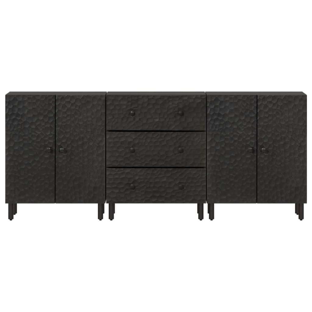 vidaXL Side Cabinets 3 pcs Black 60x33x75 cm Solid Wood Mango