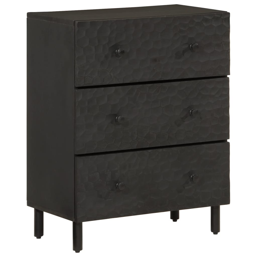 vidaXL Side Cabinets 3 pcs Black 60x33x75 cm Solid Wood Mango