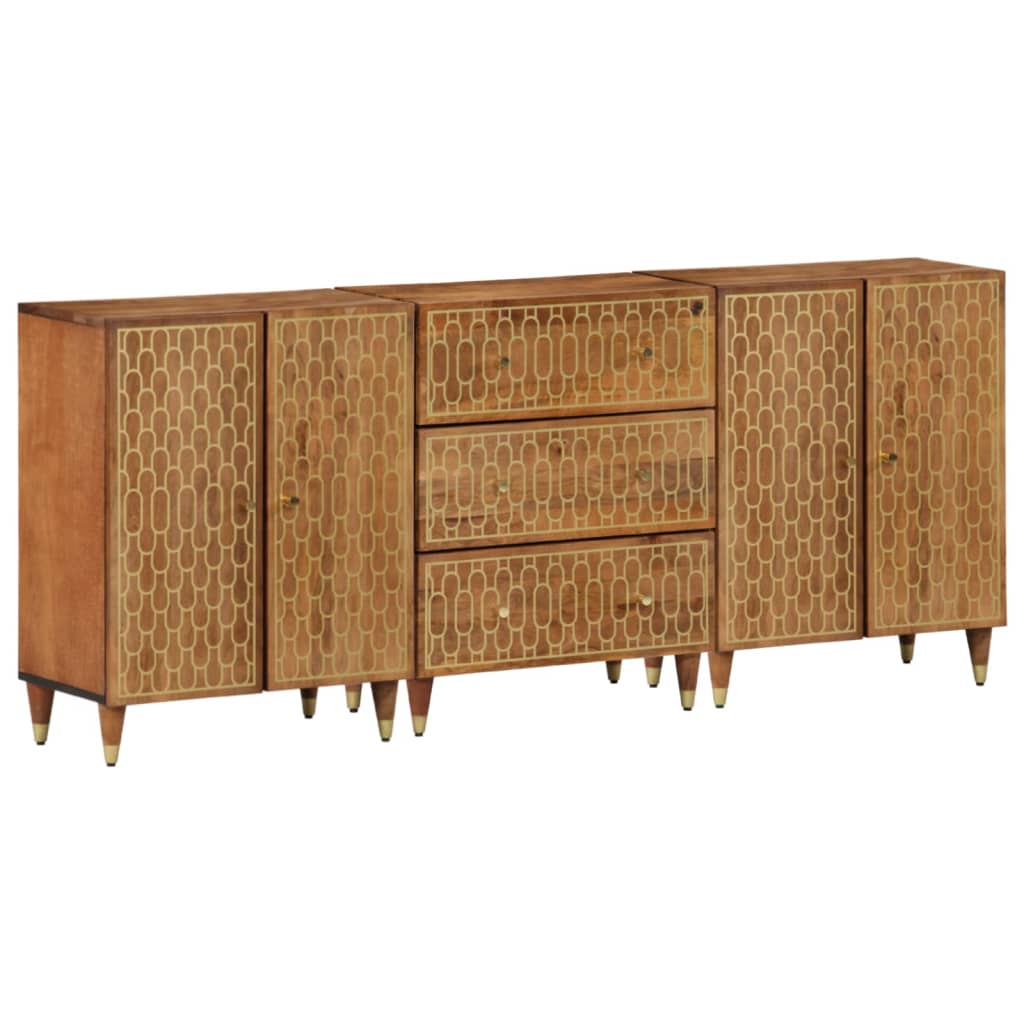 vidaXL Side Cabinets 3 pcs 60x33x75 cm Solid Wood Mango