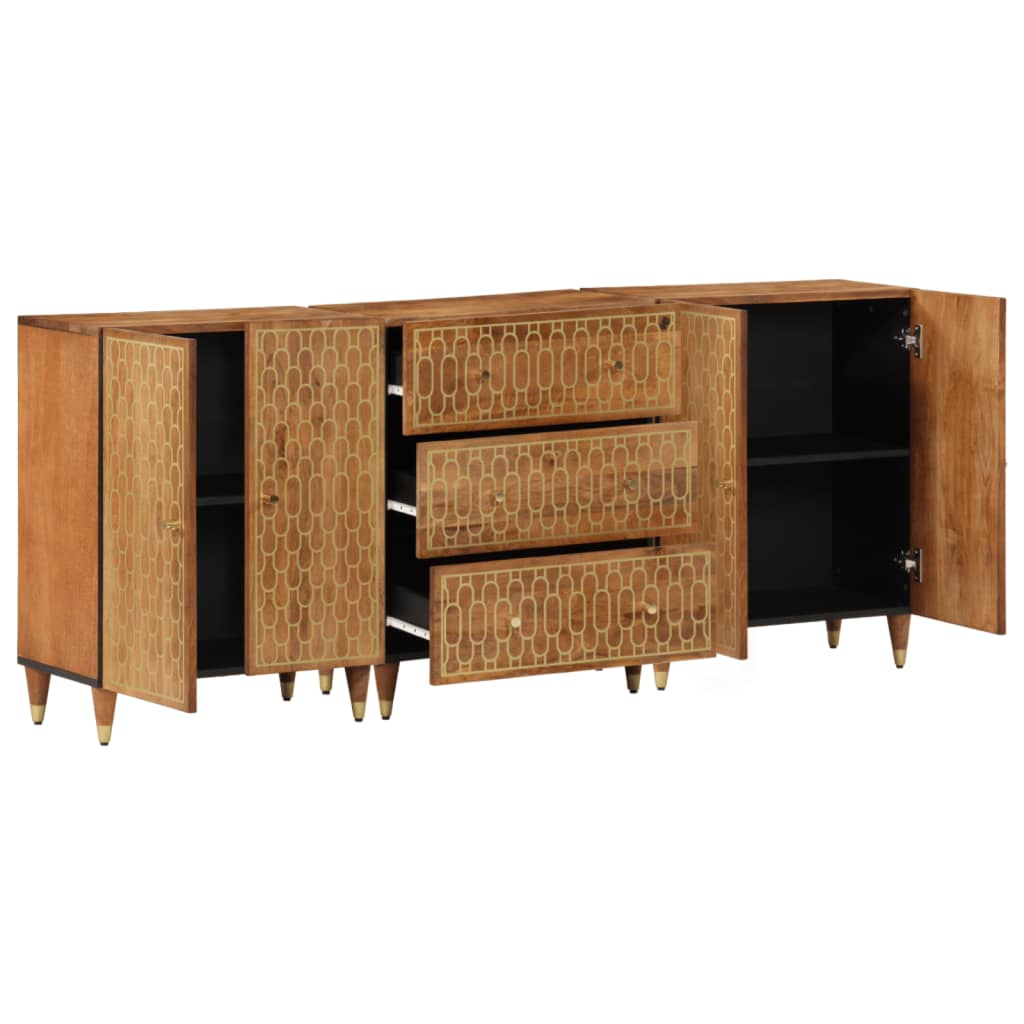 vidaXL Side Cabinets 3 pcs 60x33x75 cm Solid Wood Mango