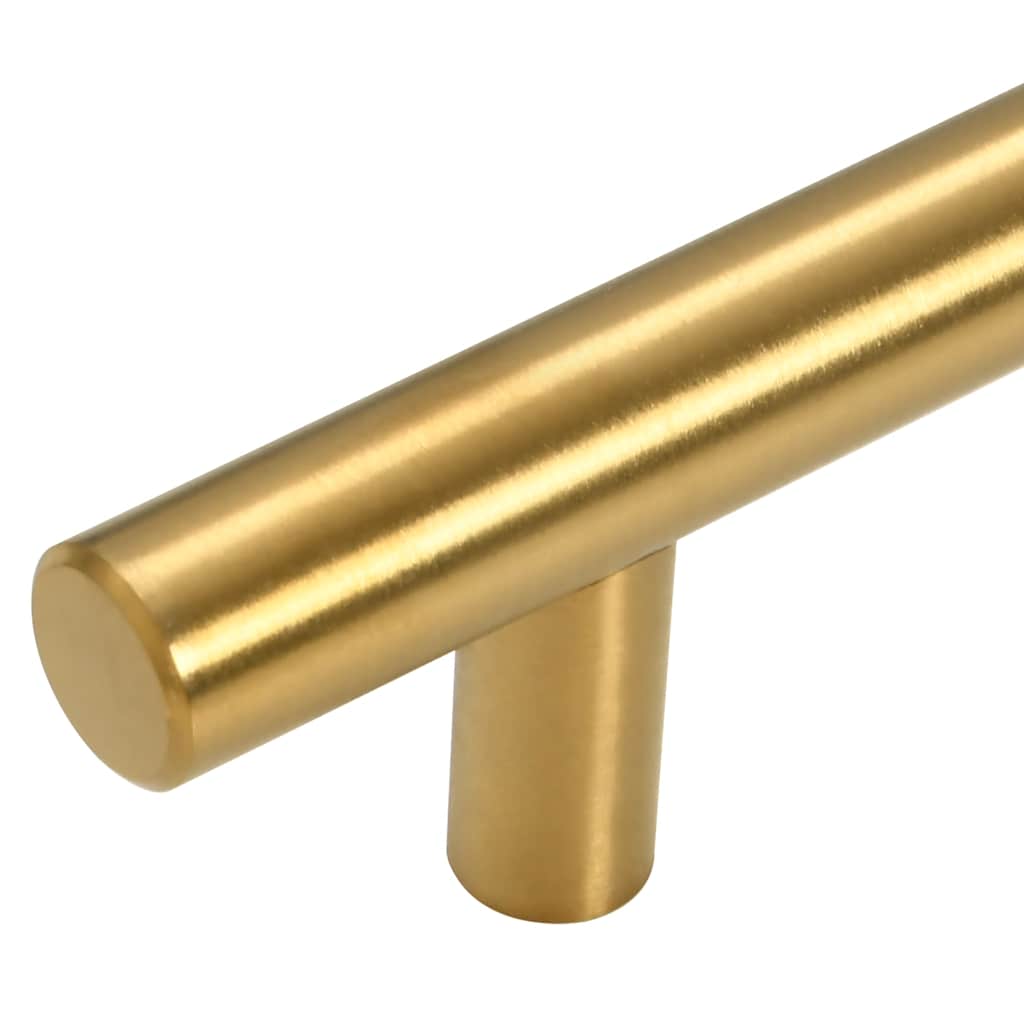 Cabinet Handles 10 pcs Gold Hole Centre 128 mm Overall Length 192 mm Stainless Steel