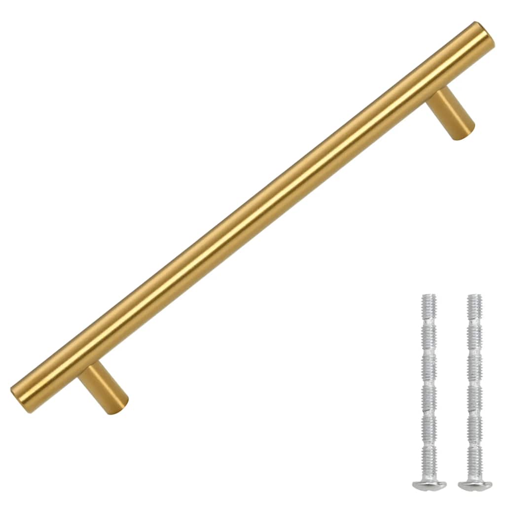 Cabinet Handles 10 pcs Gold Hole Centre 160 mm Overall Length 224 mm Stainless Steel