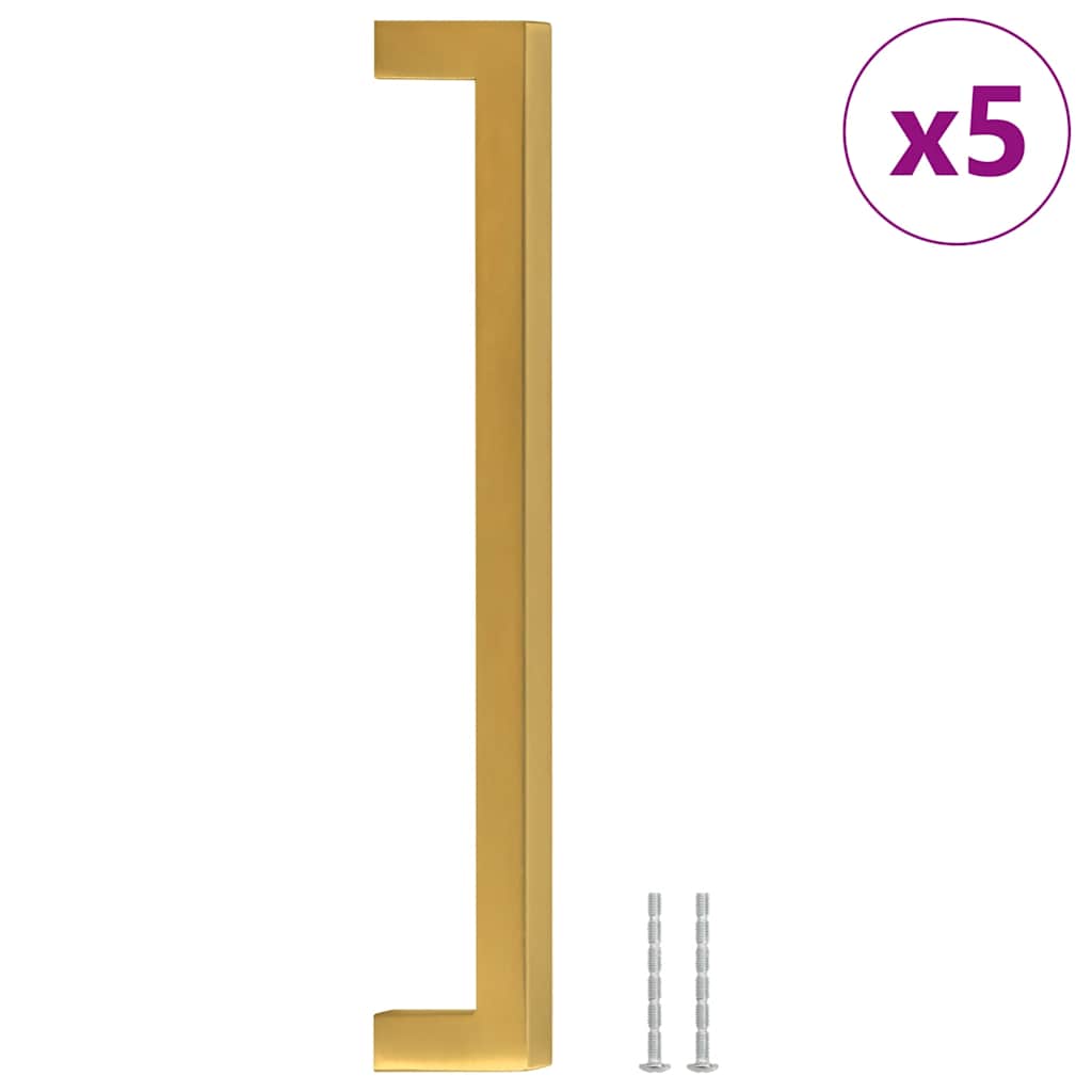 Cabinet Handles 5 pcs Gold 192 mm Stainless Steel