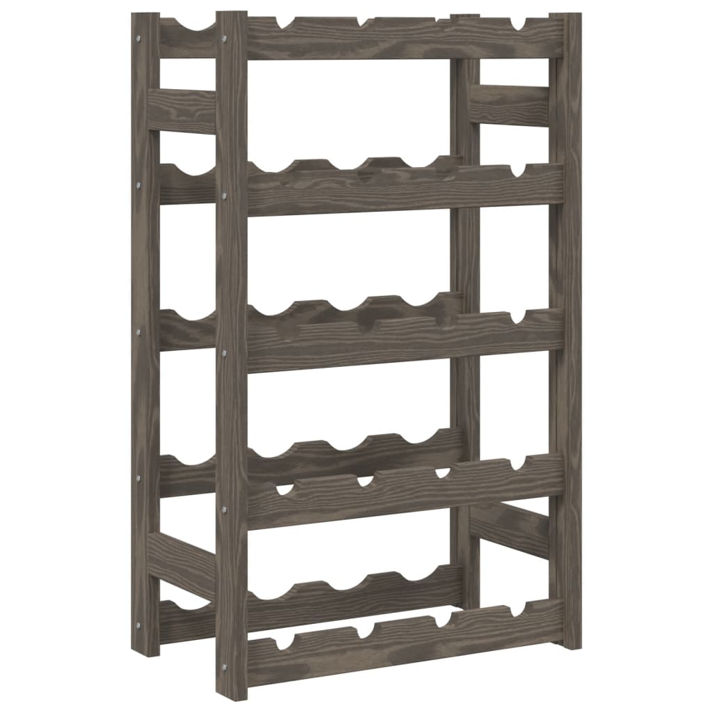 vidaXL Wine Rack for 20 Bottles Grey Solid Wood Pine