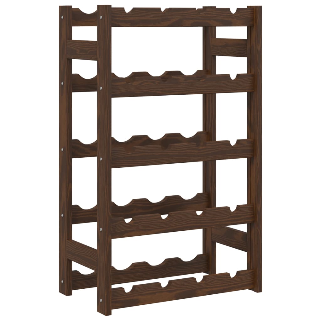 vidaXL Wine Rack for 20 Bottles Brown Solid Wood Pine