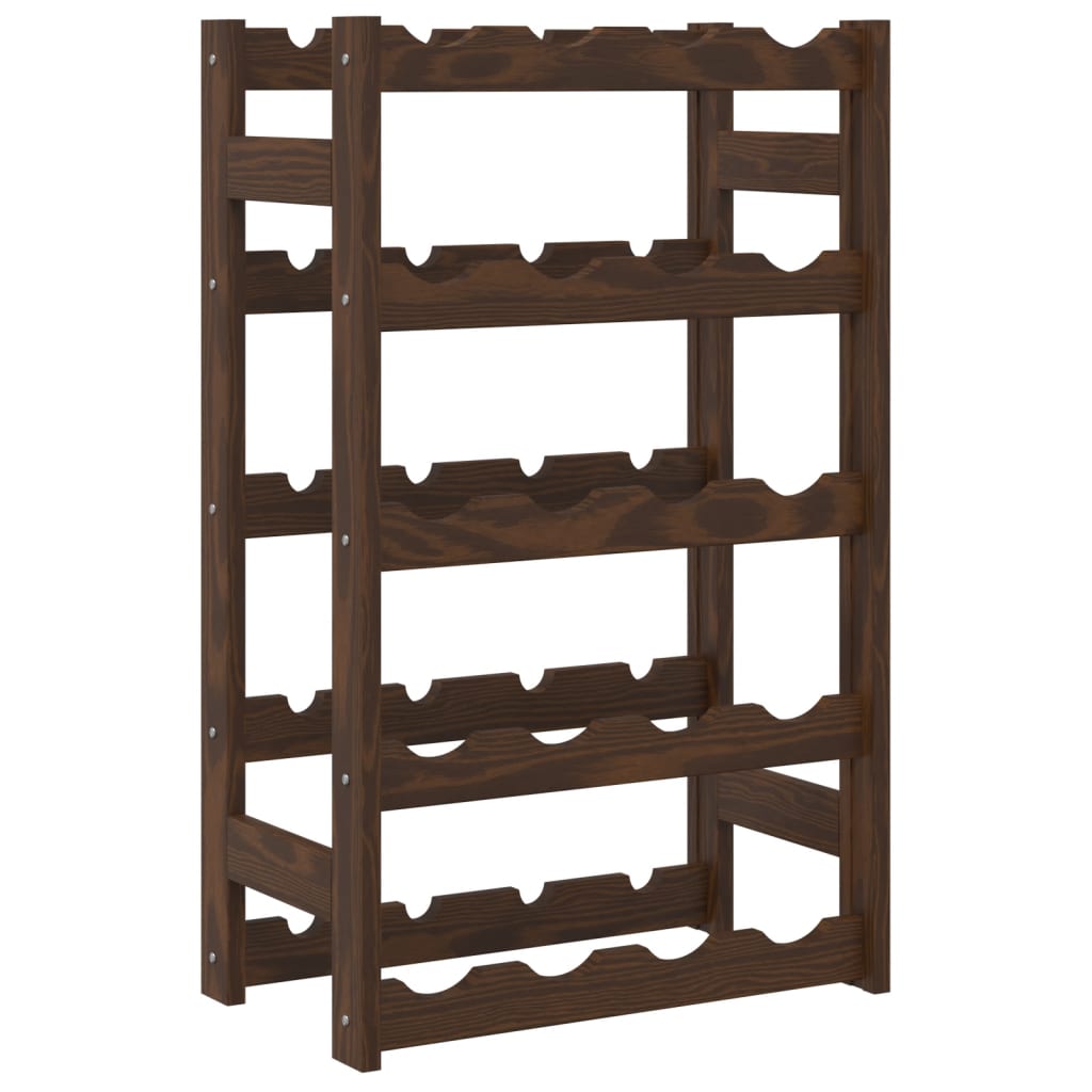 vidaXL Wine Rack for 20 Bottles Brown Solid Wood Pine