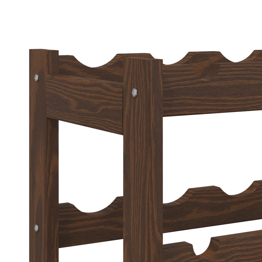 Wine Rack for 77 Bottles Brown Solid Wood Pine