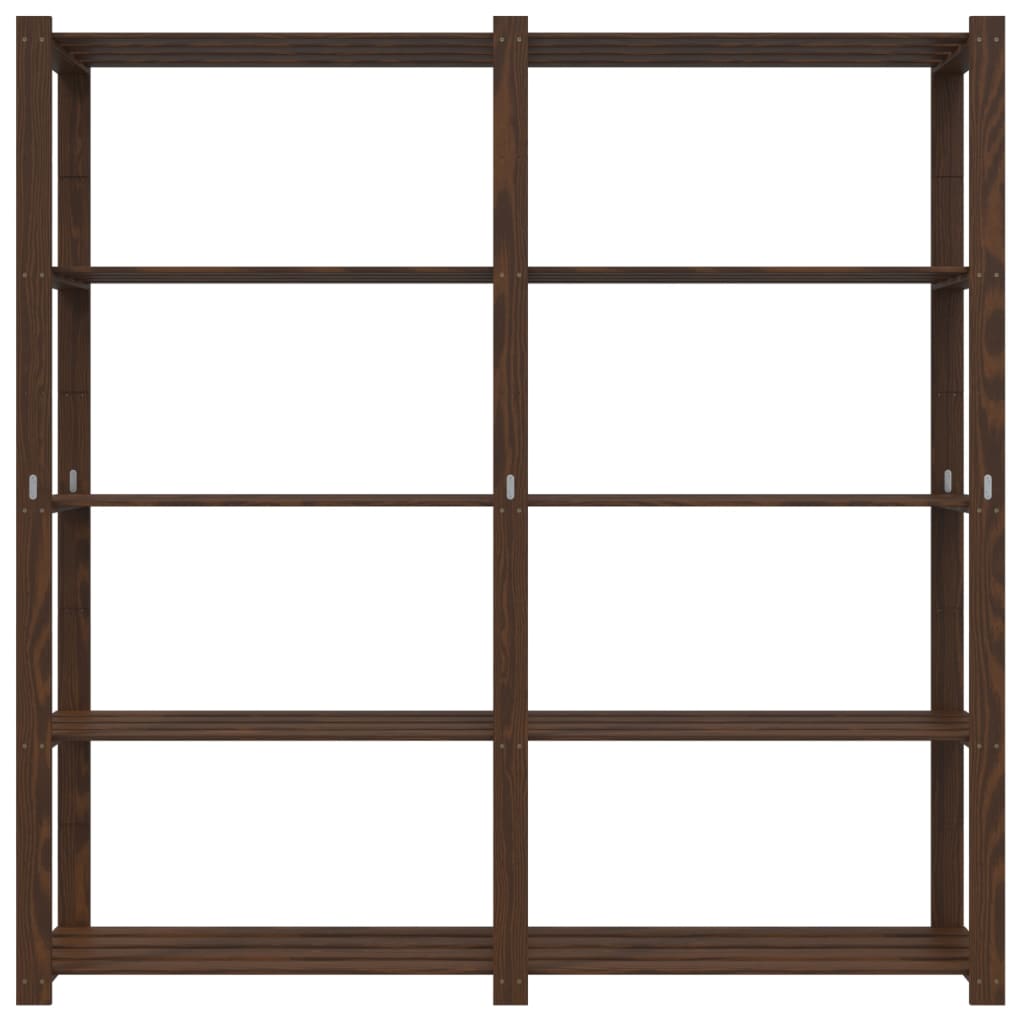vidaXL 5-Tier Storage Rack Brown 170x38x170 cm Solid Wood Pine