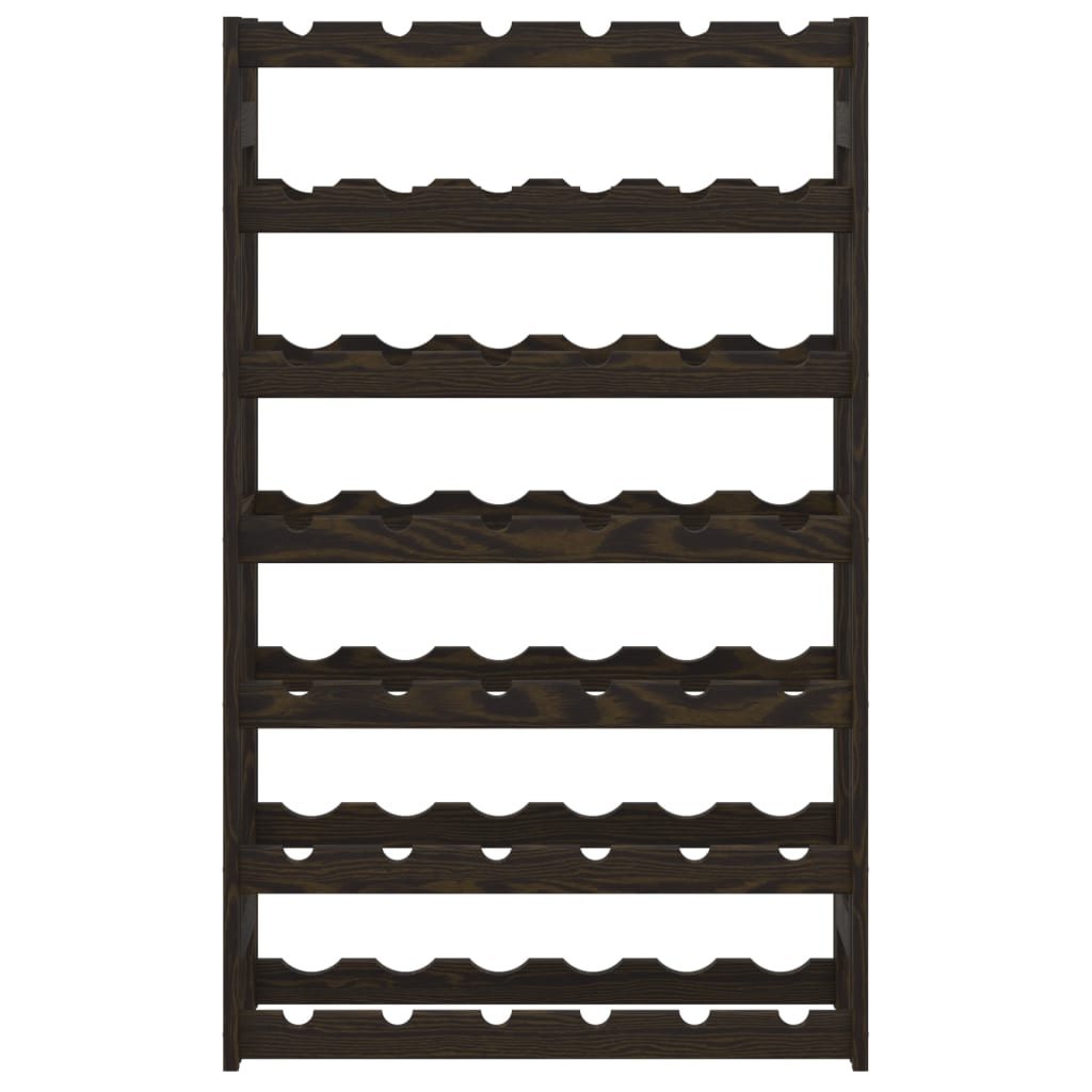 Wine Rack for 42 Bottles Black Solid Wood Pine