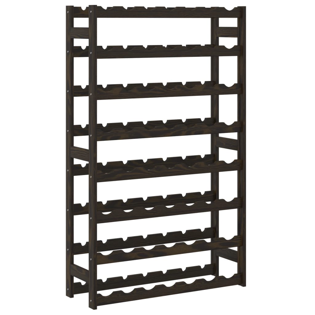 vidaXL Wine Rack for 56 Bottles Black Solid Wood Pine