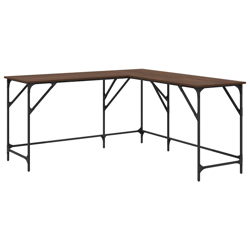 Desk Brown Oak 149x149x75 cm Engineered Wood