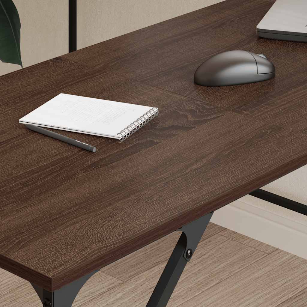 Desk Brown Oak 149x149x75 cm Engineered Wood