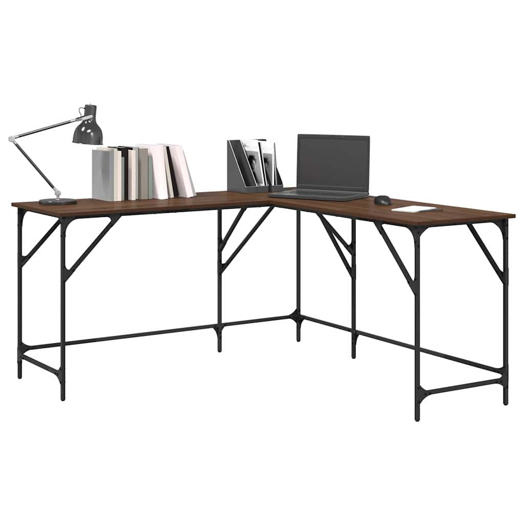 Desk Brown Oak 149x149x75 cm Engineered Wood