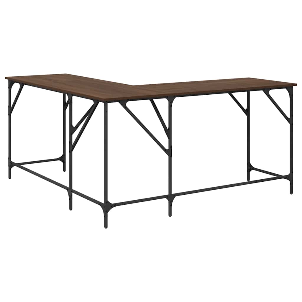 Desk Brown Oak 149x149x75 cm Engineered Wood