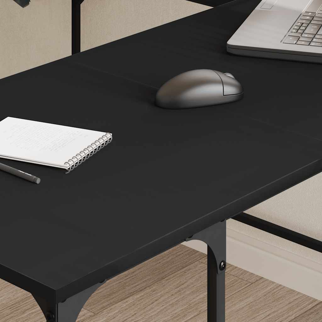 Desk Black 139x139x75 cm Engineered Wood