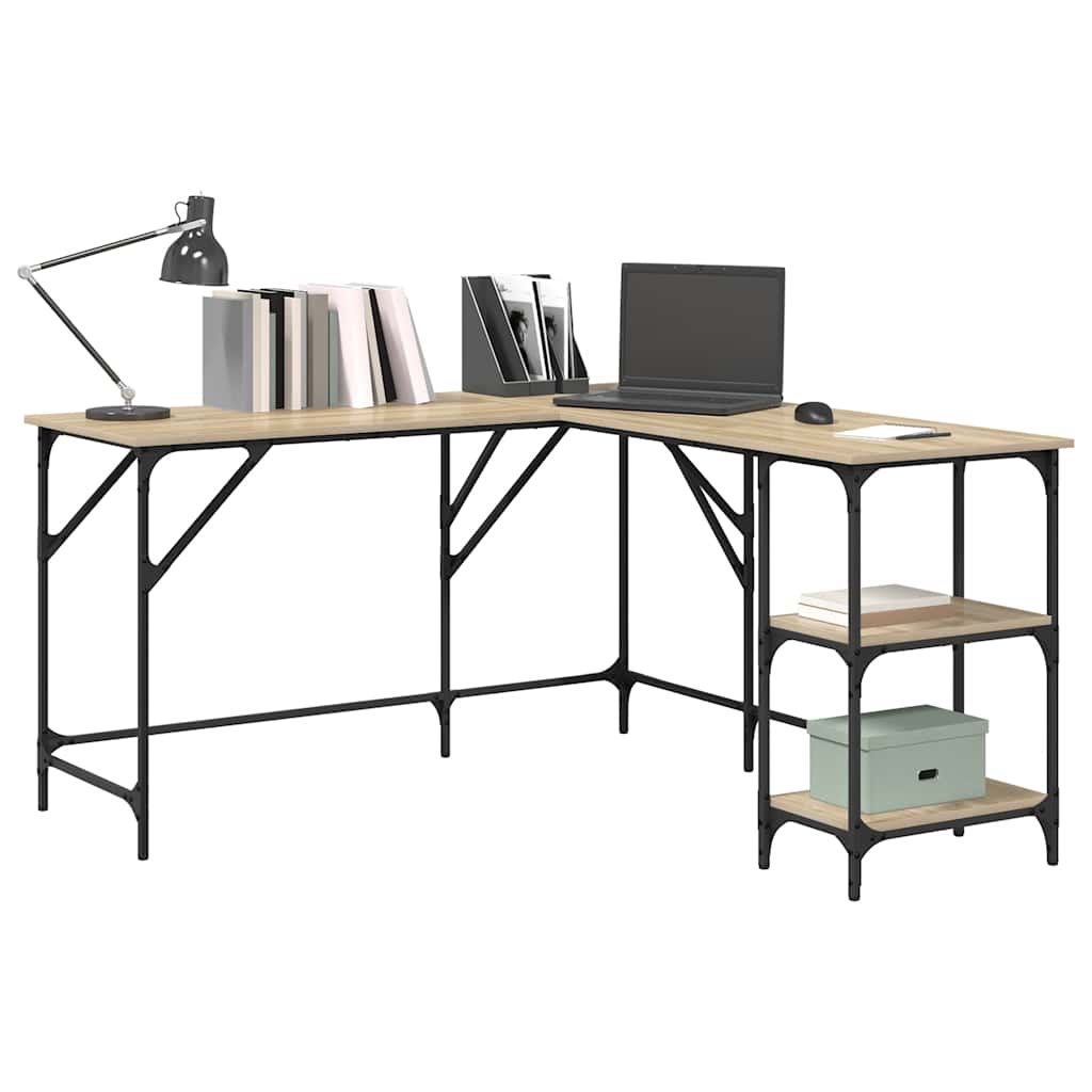 Desk Sonoma Oak 139x139x75 cm Engineered Wood