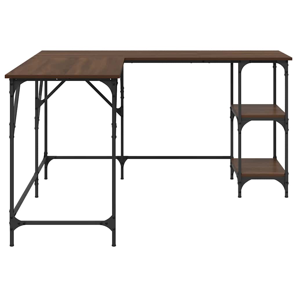 Desk Brown Oak 139x139x75 cm Engineered Wood