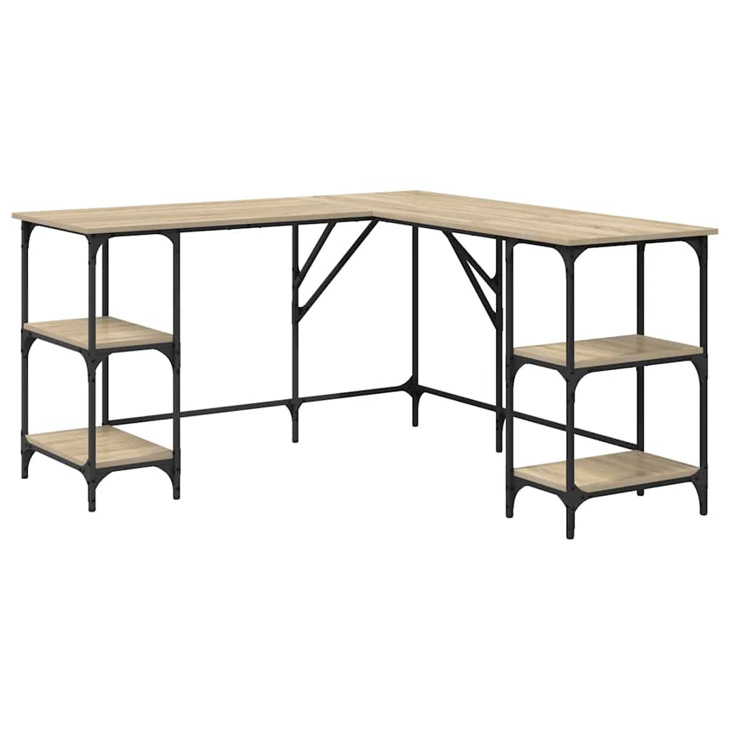 Desk Sonoma Oak 139x139x75 cm Engineered Wood